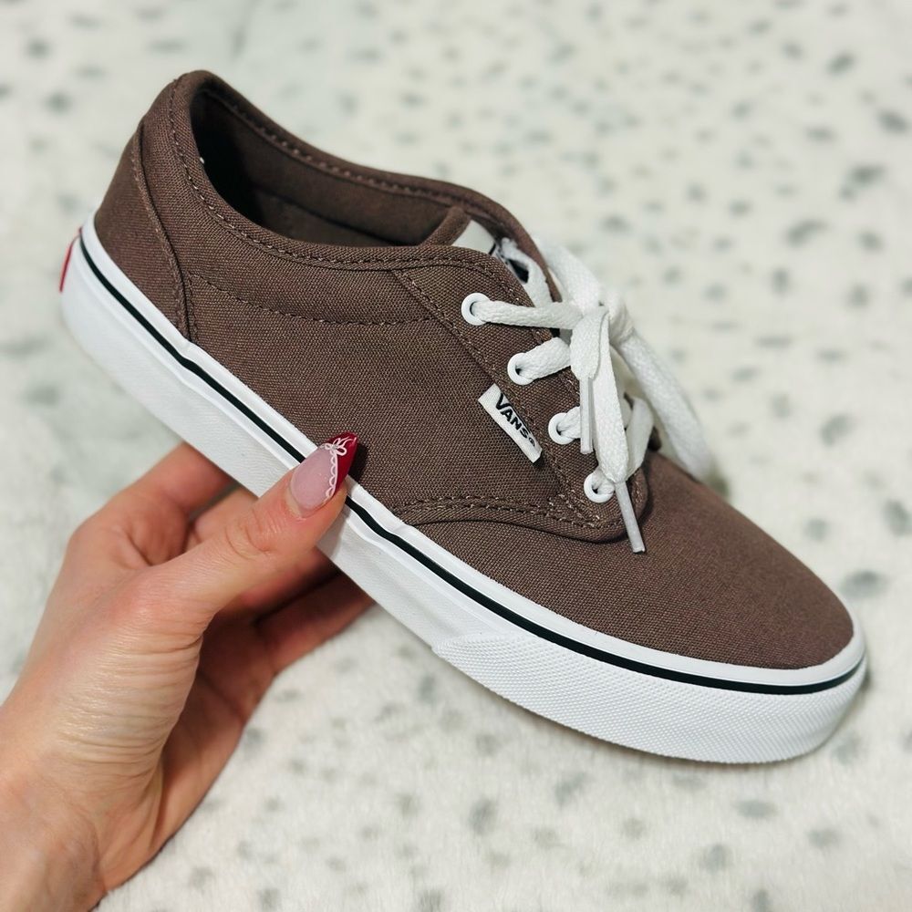 Vans Atwood Deep Taupe Brown Canvas Low Top Boy's Skate Shoes